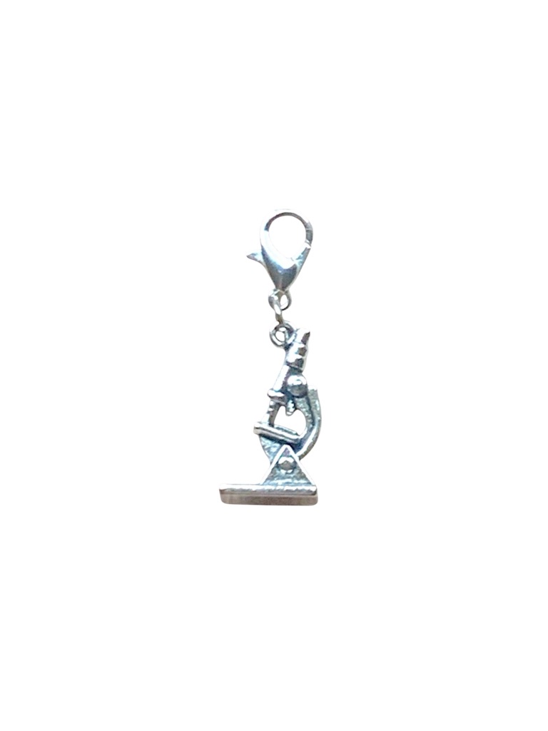 1 Medical Themed Microscope Silver Charm Tor Keychains, Backpacks, & Bags